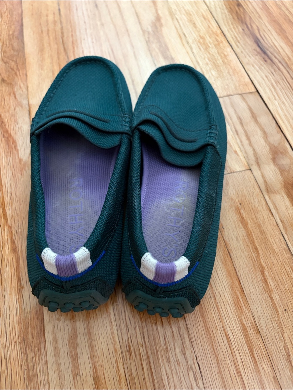 Rothy’s Drivers Sz 6.5 Dark Evergreen Shoes Loafers - Picture 2 of 4